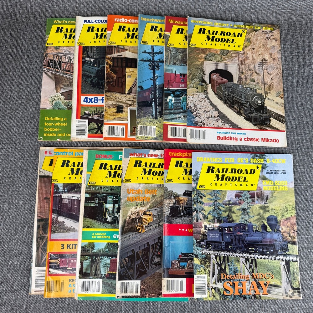 Railroad Model Craftsman Magazine Lot 12 Issues 1980-1981 Vintage Good to Fair
